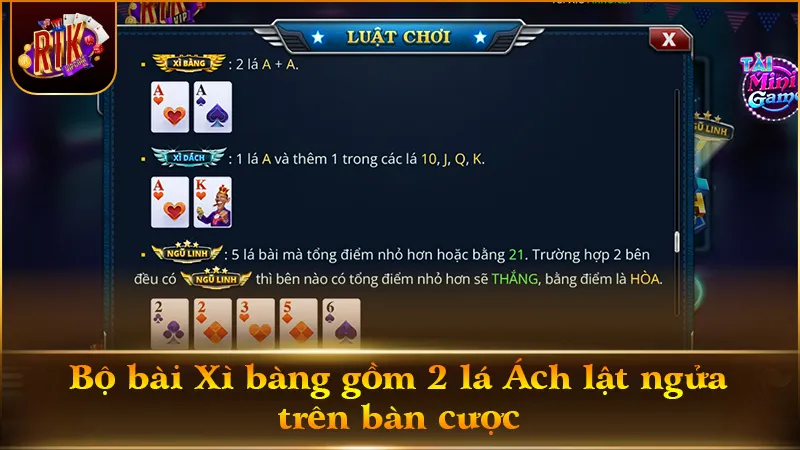 Thế bài thắng thẳng theo luật chơi Xì dách