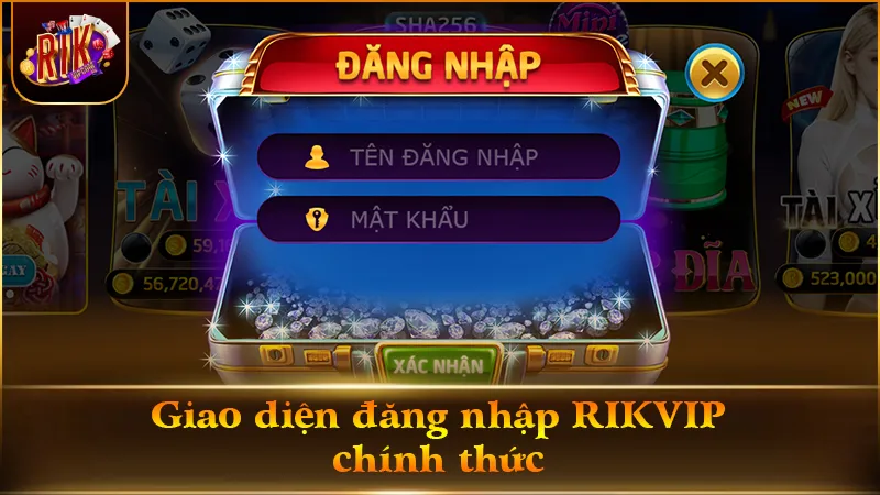 Thao tác đăng nhập RIKVIP chính thức an toàn với SSL 256-bit