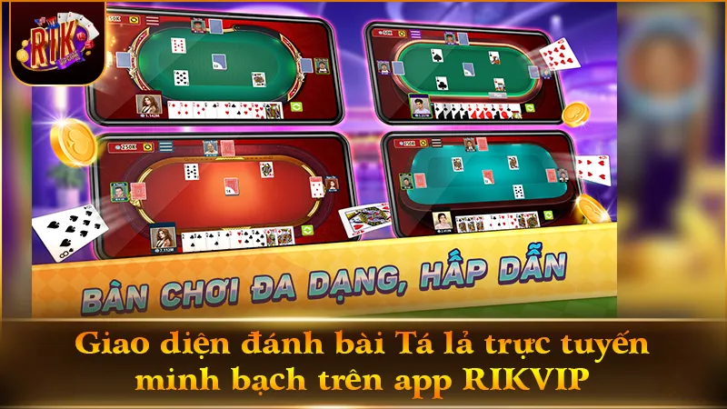 Giao diện sảnh Phỏm RIKVIP tự động tính điểm