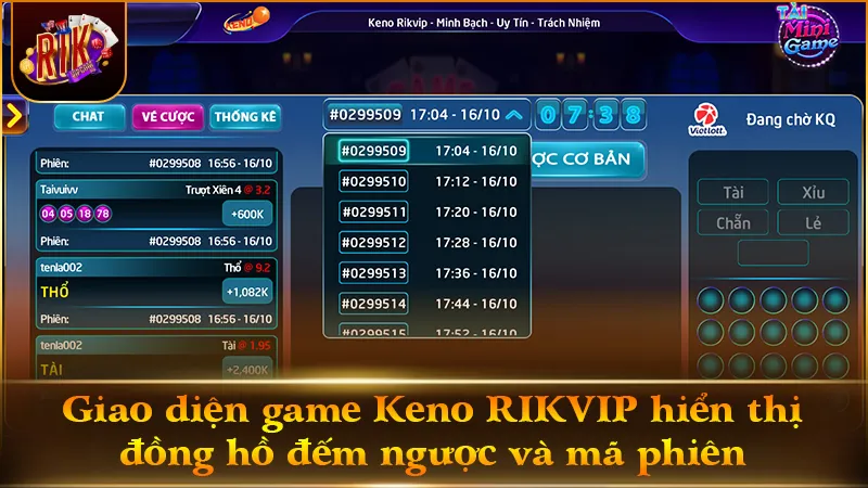Đối chiếu mã phiên Keno RIKVIP trực tiếp với Vietlott