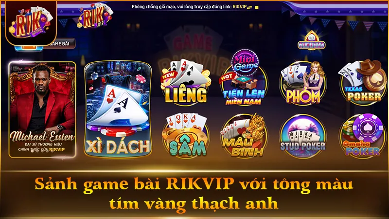 Giao diện game bài RIKVIP sang trọng tích hợp kết nối mượt mà